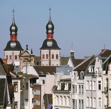 Old city buildings in the center of Bonn Germany