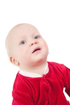 Studio shot of cute little christmas baby