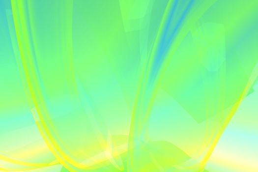 Abstract 3d background with green and yellow waves and lines