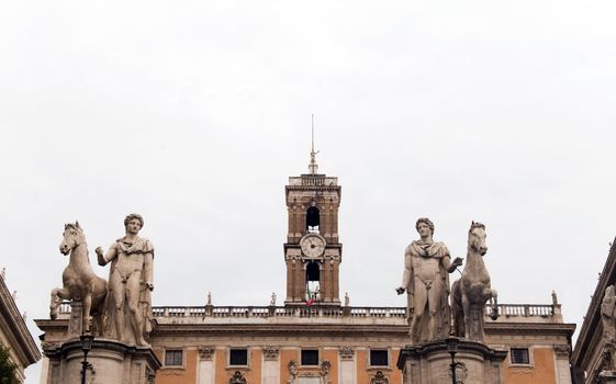 Piazza di Campidoglio is a wonderful space by Michelangelo Buonarroti in Rome, Italy