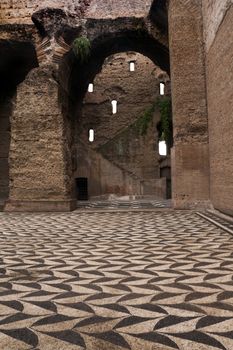 The old Roman baths known as The Baths of Caracalla - Rome, Italy