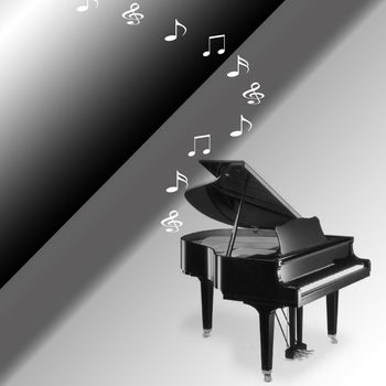 Sounds of music coming from concert piano