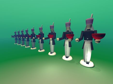 Toy soldiers stand at attention for the Christmas season.