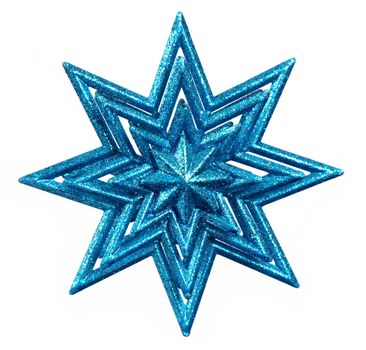 Isolated blue star on white