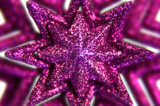 Macro of a purple Christmas tree decoration