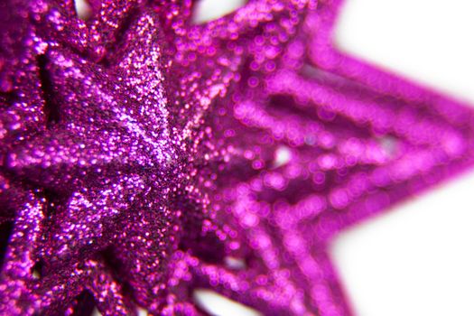 Macro of a purple Christmas tree decoration