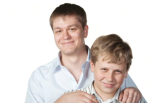 Two brothers. It is isolated on a white background