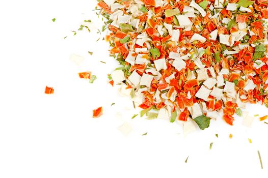 Dry spices. A set of colour dried seasonings isolated on a white background