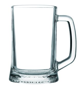 Glass for beer. Empty, it is isolated on a white background