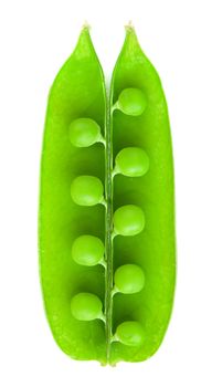 Pea. A photo by close up of green peas it is isolated on a white background