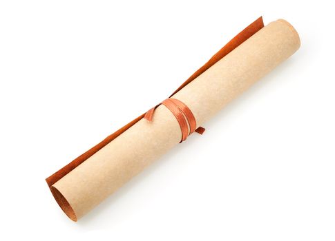 Parchment roll. It is isolated on a white background