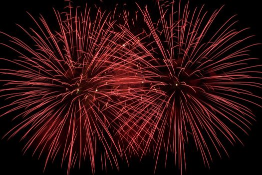 Frame fill with two red firework flowers