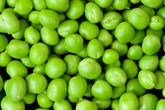 Pea background. A photo close up of green peas, bean