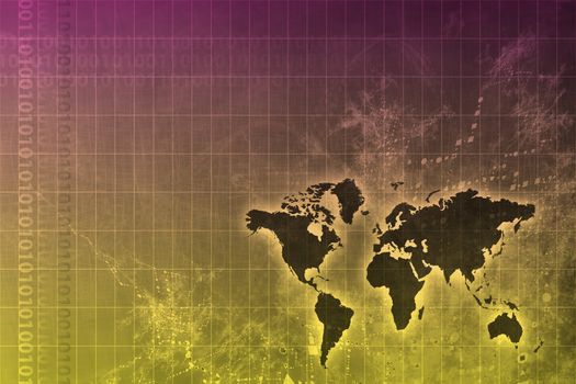 Corporate Worldwide Growth Abstract Background With Map