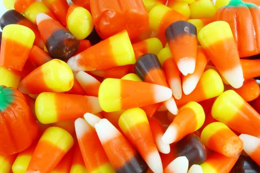 Various Mixed Candy Pile on Whole Background