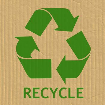 Recycling Symbol on a Cardboard Box Texture