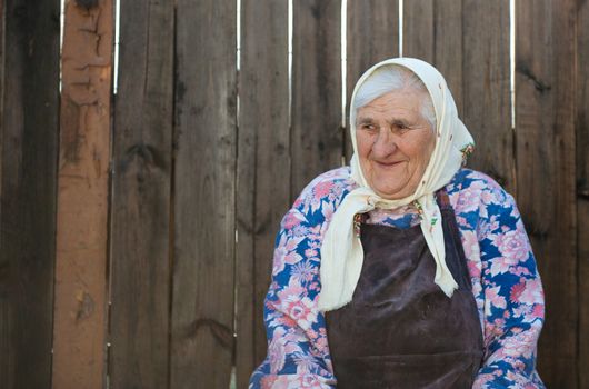 The old woman age 84 years. Detail closeup portrait