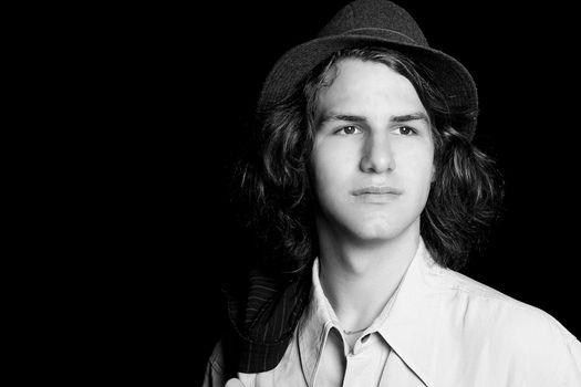 Portrait of a male teenager wearing a hat