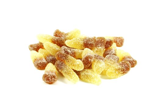 Cola Candy Gummies Isolated on a White Background