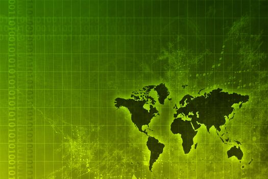 Corporate Worldwide Growth Abstract Background With Map