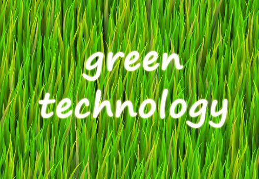 Green Technology Abstract Background with White Text