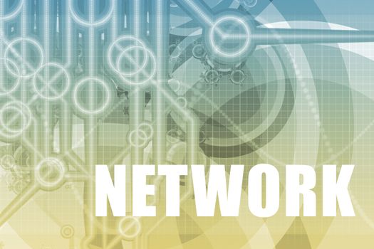 Network Tech Abstract Background in Blue Color