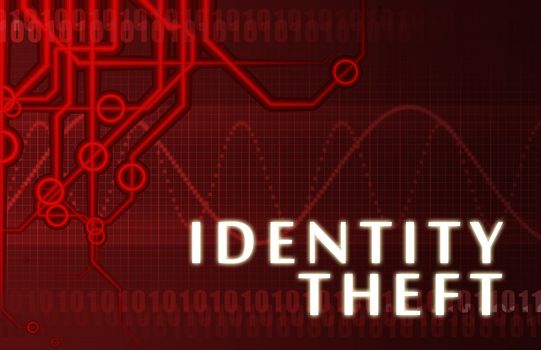 Identity Theft Concept Abstract Background on Red