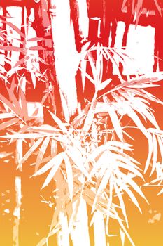 Bamboo Asian Abstract Background Wallpaper in Illustration Form