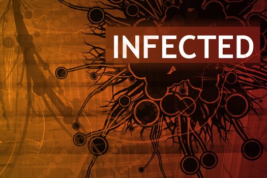 Infected Security Alert Abstract Background in Red