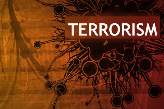 Terrorism Abstract Background in Red Tech Theme