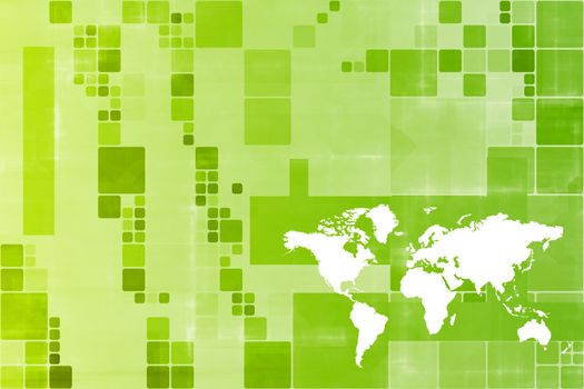 Green World Wide Business Template Abstract Background