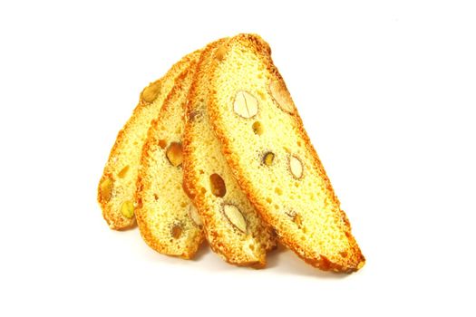 Biscotti Biscuits Laid Out On a White Background