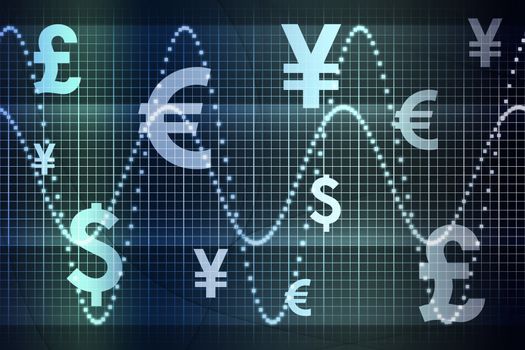 Glowing Global Currency Business Abstract Background Wallpaper