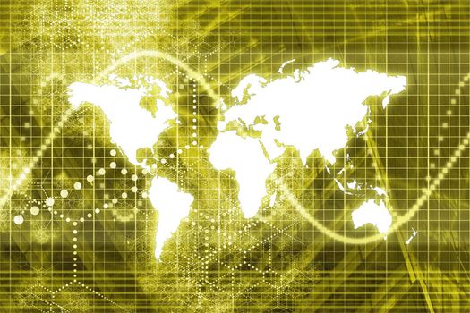 Digital World Business Abstract With Graph Background
