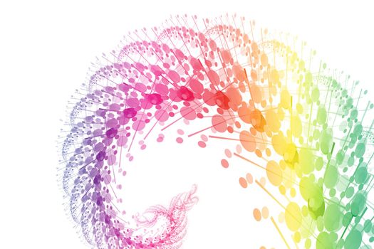 Rainbow Power Wave Abstract on a White Background