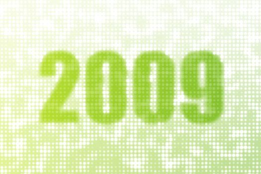 Happy New Year 2009 Greeting Card Abstract Background