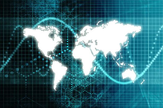 Blue Stock Market World Economy Abstract Background