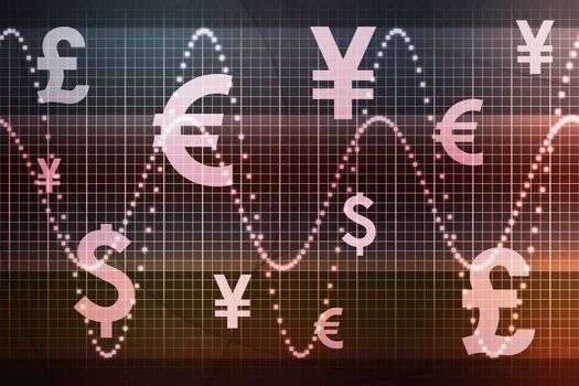 Futuristic World Currencies Business Abstract Background Wallpaper