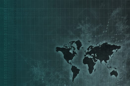 Corporate Worldwide Growth Abstract Background With Map 