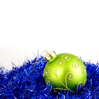 Christmas decoration over a white background