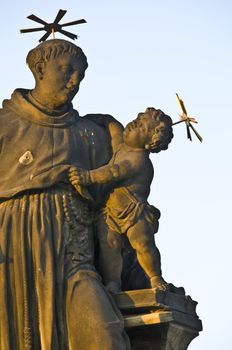 detail of a statue on the Charles bridge in Prague