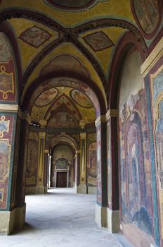 baroque palace with nice wall paintings in Prague