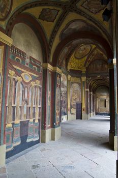 baroque palace with nice wall paintings in Prague