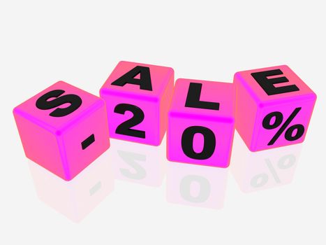 Pink sale cubes - 20%