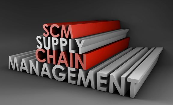 Supply Chain Management SCM Industry in 3d