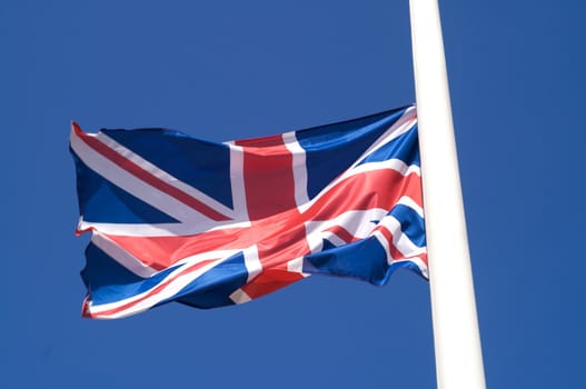 United Kingdom Flag  , on a blue sky