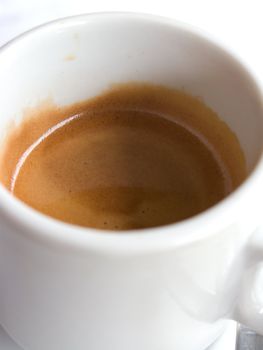 Close up cup of expresso coffe