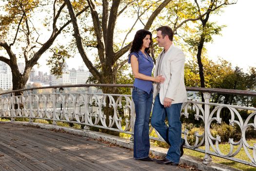 A couple in love in the park