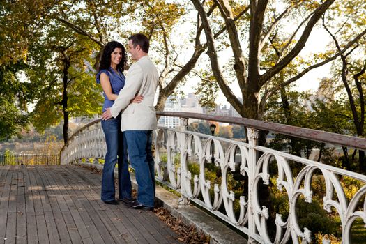 A couple in love in the park