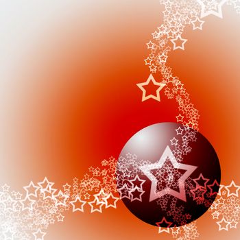 Festive Abstract Elegant Ornament Theme with Red Bauble Ball and White Lacy Stars